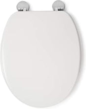 Croydex Flexi-Fix Kielder Always Fits Never Slips Anti Bacterial Toilet Seat, Wood, White