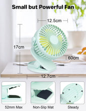 Lucky Sue Clip Fan USB Rechargeable, 3 Speeds 360 Rotation Desk Fan, Portable Stroller Table Fan, Quiet Battery Cooling Fan for Bed, Office, Car, Pram, Camping, Traveling (White)