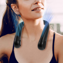 U-MISS Bladeless Personal Neck Fan, Leafless, Rechargeable, Headphone Design Three-speeds Change and USB Rechargeable for Working, Cooking, Travel, Sports Carry, Outdoor Activities(Black)
