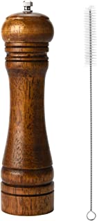 Wooden Pepper Mill Pepper Grinder Kit Manual Mills Solid with Strong Adjustable Ceramic Grinders Set 8 Inches