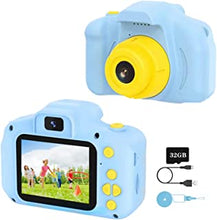 YunLone Kids Camera Children Digital Camera Toddler Camera 1080P HD Video Camera for Kids with 32GB SD Card/2 Inch IPS Screen Birthday Christmas Toy Gifts for 3 4 5 6 7 8 Years Old Boys Girls – Blue