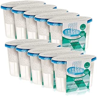 LIVIVO Pack of 10x 500ml Interior Dehumidifiers- Helps Stop Damp, Mildew, Mould Condensation Moisture Absorber Remover in Home Kitchen Wardrobe Bedroom Caravan Office Garage Bathroom, Basement