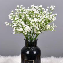 5Pcs Artificial Flowers, Fake Flowers Silk Plastic Artificial Gypsophila Realistic Flower Arrangements Wedding Decoration Table Centerpieces(White)