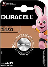 Two (2) X Duracell CR2450 Lithium Coin Cell Battery 3v Blister Packed