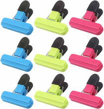 Food Bag Clips for Food Storage Set of 9 Food Clips Kitchen Storage Clip Seal Clips,Sturdy,Airtight,Reusable 3 Colours Convenient for keeping food fresh - Ideal for Home, Kitchen,Travel,Camping