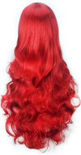 YEESHEDO 32" 80 cm Red Long Wavy Curly Hair Cosplay Wigs with Bangs for Women Girls Heat Resistant Synthetic Wig for Party Costume Anime Halloween (Red)