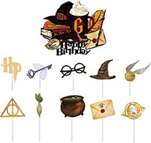 11Pc Harry Potter Happy Birthday Cake Toppers,Harry Potter Cake Toppers for Boys,Harry Potter Birthday Cake Decorations Cupcake Toppers for Girl,Kids,Men Birthday Harry Potter Theme Party Supplies