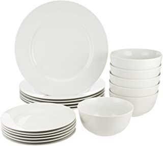 Amazon Basics 18-Piece Dinnerware Set, Service for 6