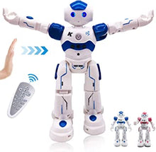 Pup Go Kids Smart RC AI Robot Toy, Singing Dancing Interactive Talking Gesture Sensing Remote Control, STEM Educational Autistic Childrens Toys, Best Birthday Gifts for kids Boys (Blue)