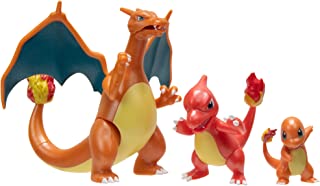 Pokemon PKW2777 Select 3 Pack-Features 2 Charmander, 3 Charmeleon and 4.5-Inch Charizard Battle Figures, Evolution Multipack-Style 1