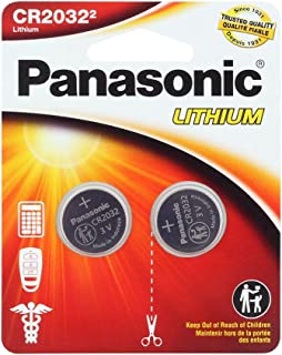 Panasonic CR2032 Battery (2 pack) - Lithium Coin Cell, 3V