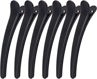 Lefute Hair Sectioning Clips, 6 Pieces Plastic Hairdresser Clips for Women Girls Hairdressing Styling(Black)