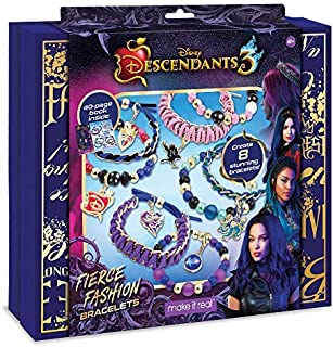 Make It Real - Disney Descendants 3 Fierce Fashion Jewellery - DIY Bead and Charm Bracelet Making Kit - Includes Jewellery Supplies, Beads & Charms - Arts and Craft Kit for Kids