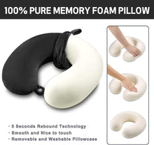 Jmbabe Travel Pillow - Memory Foam Neck Pillow Support Pillow,Luxury Compact & Lightweight Quick Pack for Camping,Washable Neck Support Pillow, Ear Plugs, Eye Mask & Carry Bag