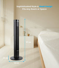 PureMate Tower Fan, 38-inch Oscillating Tower Fan, 3 Cooling Fan Speeds, Large LED Display, 4 Operational Modes, 12-Hour Timer, Portable Floor Bladeless Fan for Bedroom Living Room Office (38", Black)