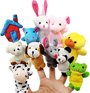 JZK 11 Animal finger puppet set small plush toy animal hand puppet for children kids party favours birthday party bag fillers