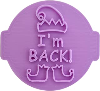 Christmas Elf I'm Back MC07 - Embosser/Stamp for Fondant, Icing, Cupcake, Cake, Decoration, Purple