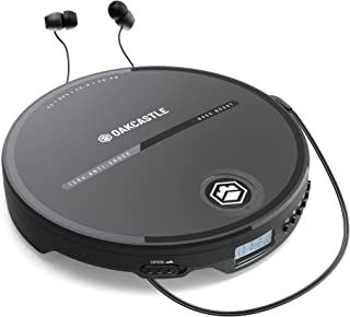 Oakcastle CD10 Portable CD Player | Battery Playback & Mains Powered | 7hr Battery Playtime, In Car Compatible | Headphones Included | AUX Output, Anti-Skip Protection, Bass Boost, Lightweight