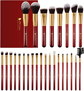 DUcare Makeup Brushes with Box 27Pcs Professional Makeup Brush Set Premium Synthetic Hair Kabuki Foundation Blending Make Up Brushes Kit, Gift for Women- Red
