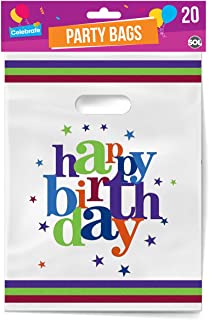 SOL 20 Happy Birthday Party Bags | Plastic Party Bags for Kids Party Bags | Sweet Bags Cellophane Bags Kids Party Treat Bags, Goody Bags & Loot Bags, Gift Bags Birthday Girl Party Bags Kids Party Bag