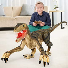 Mini Tudou Remote Control Dinosaur Toys,Electronic Walking toys with LED Light Up&Realistic Simulation Sounds,2.4Ghz Velociraptor Robot Toys,Best RC Dinosaur Gifts for Boys Kids Age 6 7 8 9