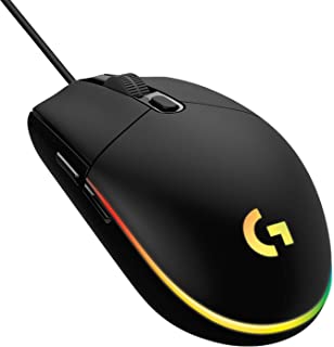 Logitech G203 LIGHTSYNC Gaming Mouse with Customizable RGB Lighting, 6 Programmable Buttons, Gaming Grade Sensor, 8K DPI Tracking, Lightweight - Black