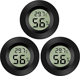 Thlevel 3-Pack Hygrometer Thermometer Digital LCD Monitor Humidity Meter Gauge for Humidifiers Dehumidifiers Greenhouse Basement Babyroom