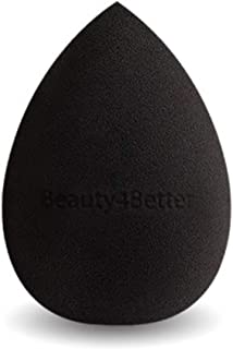 Beauty4Better Luxury Cosmetic Non-Latex Soft Vegan Face Makeup Applicator Sponge (Pack of 1) Colour - Black - for Blending Liquid Foundation Cream & Powder