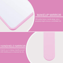 SOLUSTRE Hand Mirror Square Makeup Mirror Handheld Cosmetic Mirror Salon Hairdressing Mirror with Handle, Pink