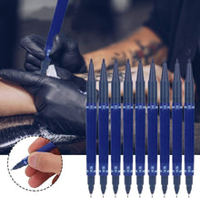 Tattoo Marking Pen, 10Pcs Double Ended Skin Marker Piercing Positioning Pen Tool Dual Removable Aesthetic Procedures Surgical Stencil Sites Accessories for Men Women Teenage Adult Gifts(Blue)