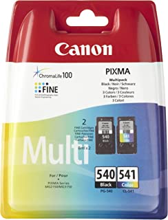 Canon PG 540 and CL 541 Ink Cartridges Pack of 2, Black and Colour