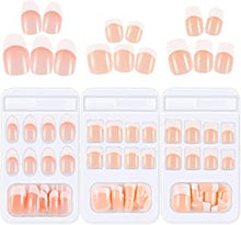 CREPUSCOLO 72 pieces French Nails, False Nails 12 Different Size French Style DIY Manicure Art Tips Short Fingernails Fake Nails Artificial Acrylic Nails With Glue for Women Girls DIY Nail Art