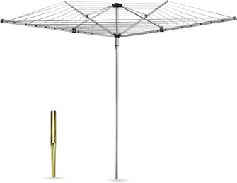 HH Home Hut 50M GARDEN 4 ARM ROTARY WASHING LINE CLOTHES DRYER AIRER WITH GROUND SPIKE AND COVER INCLUDED