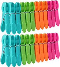 Laundry Pegs Clothes Clips, 24 Pack Clothes Pegs Super Grip Strong Plastic Clothes Pegs for Washing Line