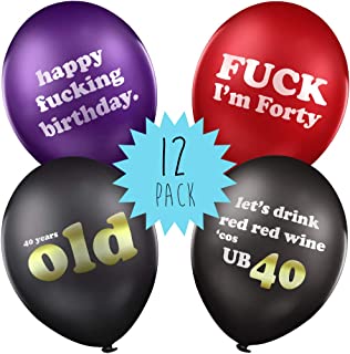 40th Birthday Balloons - Pack of 12 funny rude lockdown birthday balloons gift idea for 40th birthday party decorations