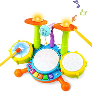 Kids Drum Kit - Toy for 1 Year Old Girls Drum Set Baby Musical Instruments Gifts for Boys Girls Toddlers Nursery Rhymes Electronic for Children Kid Boys Girls 1 2 3 Year Olds