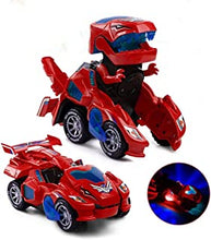 Dinosaur Transforming Car Electric Dinosaur Toys Automatic Transforming Dinosaur Car with Flashing Lights and Sound for 3-7 Years Old Boys Girls Educational Toy Birthday Xmas Gifts for Kids