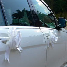 Time to Sparkle 3 Bows + 7M Ribbon Wedding Car Ribbon Decoration Kit Wrapping Large Bow, White