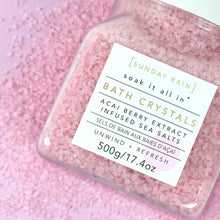 Sunday Rain Luxury Nourishing Bath Crystals, Vegan & Cruelty-Free with Vitamin Rich Acai Berry Extract & Natural Sea Salts, 500g
