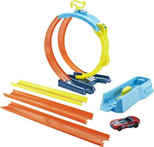 Hot Wheels Track Builder Unlimited Split Loop Pack, Loop with 2 Exit Options, Connects to Other Sets, Includes 1 Hot Wheels Car, Gift for Kids 6+, HDX77