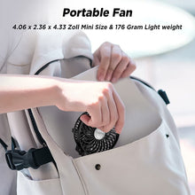 FUNME Hand Held Fan Portable Hand Fan [ LIFETIME SERVICE] with 6 Blades Rechargeable Battery 3 Speeds 180 Foldable Powered Personal Mini Fan Cooling Desktop Fans for School Travel Camping Black