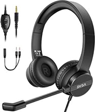 EKSA H12 Computer Headset with Microphone, 3.5mm Wired Crystal Sound Headphone, with Volume and Mute Control, for PC/Mac/Laptop, Comfort-fit for Home/Office/Remote Learning