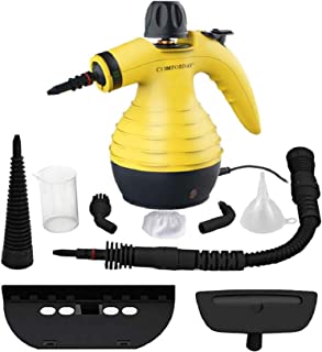 Comforday Multi-Purpose Steam Cleaner with 9-Piece Accessories, Perfect for Stain Removal, Curtains, Car Seats, Floor, Bathroom, (Yellow)