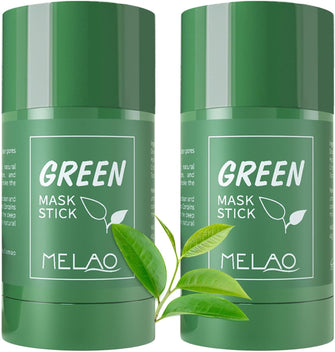 2 Pack Green Tea Mask Stick, Blackhead Remover with Green Tea Extract, Deep Pore Cleansing, Green Clay Mask For Face Moisturizing, Purifying, Reduce Blackheads for All Skin Types of Men and Women