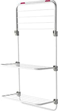 Kleeneze KL081674EU7 Three-Tier Overdoor Clothes Airer with Adjustable Shelves, Space Saving Drying Rack, for Compact Living & Smaller Households, Hard-Wearing Steel, 40 x 20 x 134 cm, Pink/White