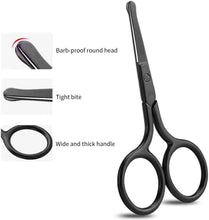 Nose Hair Scissors,Rounded Safety for Trimming Facial Ear Eyebrow Beards Cuticle Curved Professional Stainless Women Men Adult Multi-Purpose Care Beauty Small Sharp Steel Tough Tools kit Accessories