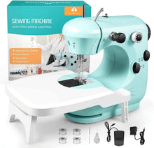 Sewing Machine, Small Sewing Machine with Extension Table, Manual sewing machine for Beginners, Adjustable 2 Speed with Sewing Kits, Best Gift for Kids Women Space Saver, DIY, Household and Travel