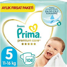 Prima Premium Care Monthly Deal Package 11-16 kg Size 5 Junior Baby Diapers (1 x 108 Pieces)