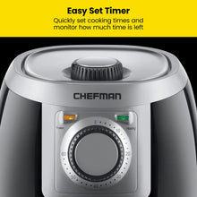 Chefman TurboFry 2-Litre Small Air Fryer, Compact Size, Easy-Set 60-Minute Timer for Fast and Healthy Cooking, Make French Fries, Chicken, Meat, Fish, Vegetables, Nonstick Dishwasher-Safe Parts, Black