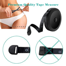 Mr.do Dual Sided Body Waist Measuring Soft Tape, Pocket Meter Tape Measure Retractable for Body Sewing Clothes Tailor 60 Inch / 150 cm Black